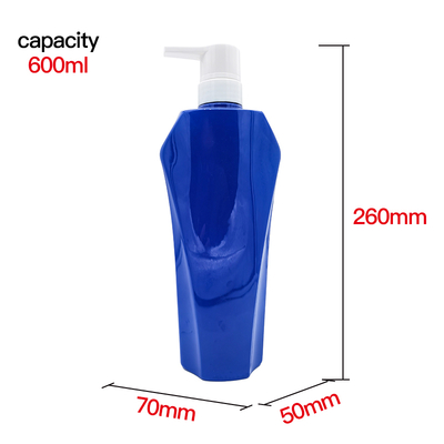 Factory Custom Shampoo Hair Conditioner Bottles 600ml PET Plastic Lotion Shower Gel Body Wash Bottles with Pump Dispenser