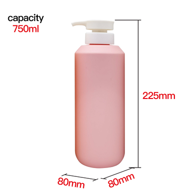 Hot Selling 750ml Custom Plastic Shampoo Shower Gel Body Wash Bottle Round HDPE Soft Touch Hair Conditioner Lotion Pump Bottles