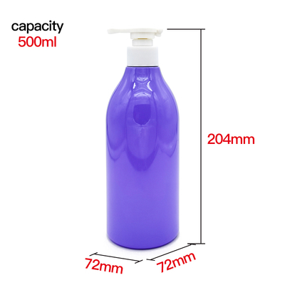 Free Sample Wholesale Custom Empty 500ml PET Plastic Hair Lotion Bottle Boston Round Shampoo Shower Gel Body Wash Pump Bottles