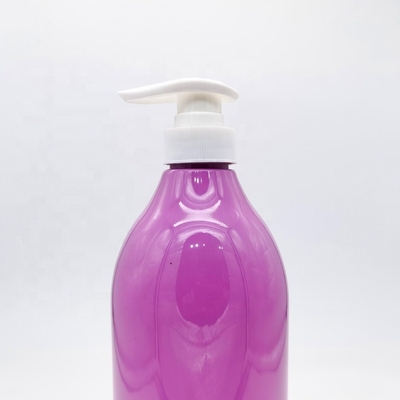1000ml 1L Fancy Hair Shampoo and Conditioner Bottle Boston Round Pink Violet PET Lotion Plastic Empty Shower Gel Bottles