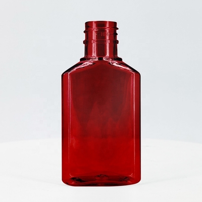 2oz 4OZ PET Container Cough Syrup Bottle Clear Square Medicine Liquid Oral Plastic Bottle With Cap