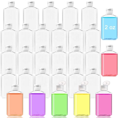 2oz 4OZ PET Container Cough Syrup Bottle Clear Square Medicine Liquid Oral Plastic Bottle With Cap