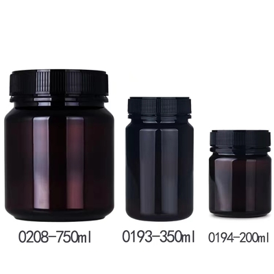 Custom Cheap Price 200ml 350ml 500ml PET Plastic Packaging Vitamin Supplement Empty Pill Bottles Medical White Capsule Bottles