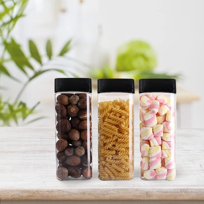 Custom Food Grade 700ml 880ml PET Rectangular Jars Food Storage Jars Plastic Candy Peanut Butter Honey Jar with Screw Top Lid