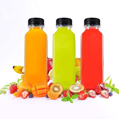 Hot Selling 350ml Juice Bottle Milk Tea Bottle PET Plastic Empty Transparent Package Beverage Bottles with Cover