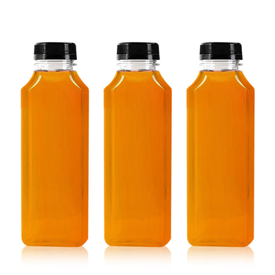 Hot Selling 350ml Juice Bottle Milk Tea Bottle PET Plastic Empty Transparent Package Beverage Bottles with Cover