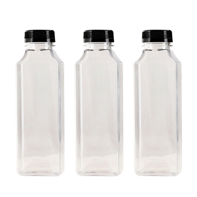 Hot Selling 350ml Juice Bottle Milk Tea Bottle PET Plastic Empty Transparent Package Beverage Bottles with Cover