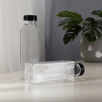 Hot Selling 350ml Juice Bottle Milk Tea Bottle PET Plastic Empty Transparent Package Beverage Bottles with Cover