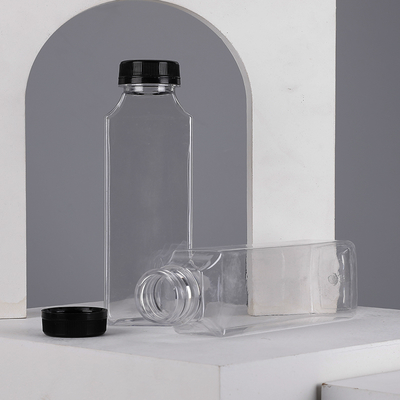 Hot Selling 350ml Juice Bottle Milk Tea Bottle PET Plastic Empty Transparent Package Beverage Bottles with Cover