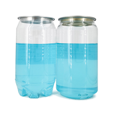 Custom Cheap 210ml 300ml 330ml 500ml PET Clear Juice Cans with Easy Open End Soft Drink Soda Coffee Beverages Tea Beer Cans