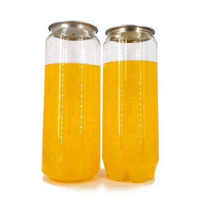 Custom Cheap 210ml 300ml 330ml 500ml PET Clear Juice Cans with Easy Open End Soft Drink Soda Coffee Beverages Tea Beer Cans