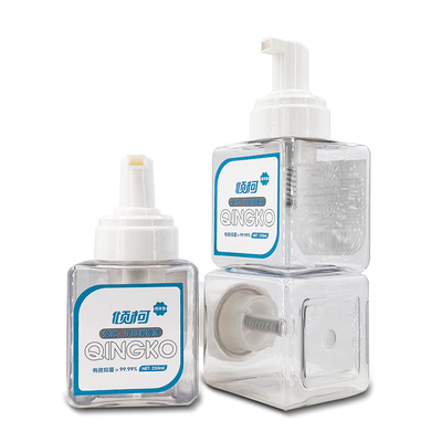 Free Sample 250ml Empty Custom Plastic Square Hand Sanitizer Foam Cleaning Packaging Hand Wash Liquid Soap Foaming Pump Bottles