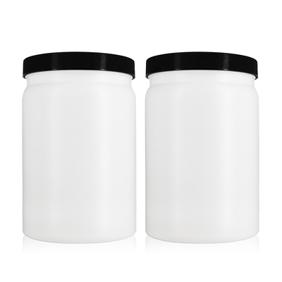 Hot Sale 1800ml 1.8L HDPE Plastic Cylinder Fitness Protein Powder Jar Bottle Food Storage Container with Screw Lid