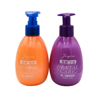 Free Sample PET 180g Oval Toothpaste Plastic Pump Bottles Hand Wash Gel Sunscreen Body Care Lotion Bottles with Customized Logo