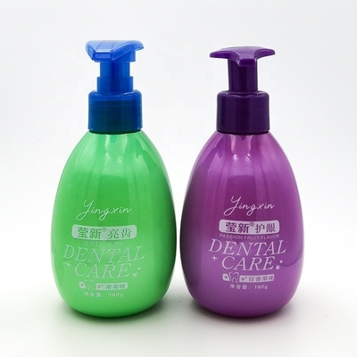 Free Sample PET 180g Oval Toothpaste Plastic Pump Bottles Hand Wash Gel Sunscreen Body Care Lotion Bottles with Customized Logo