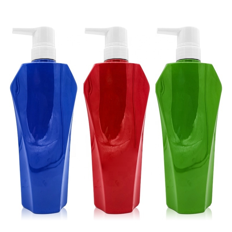 Factory Custom Shampoo Hair Conditioner Bottles 600ml PET Plastic Lotion Shower Gel Body Wash Bottles with Pump Dispenser