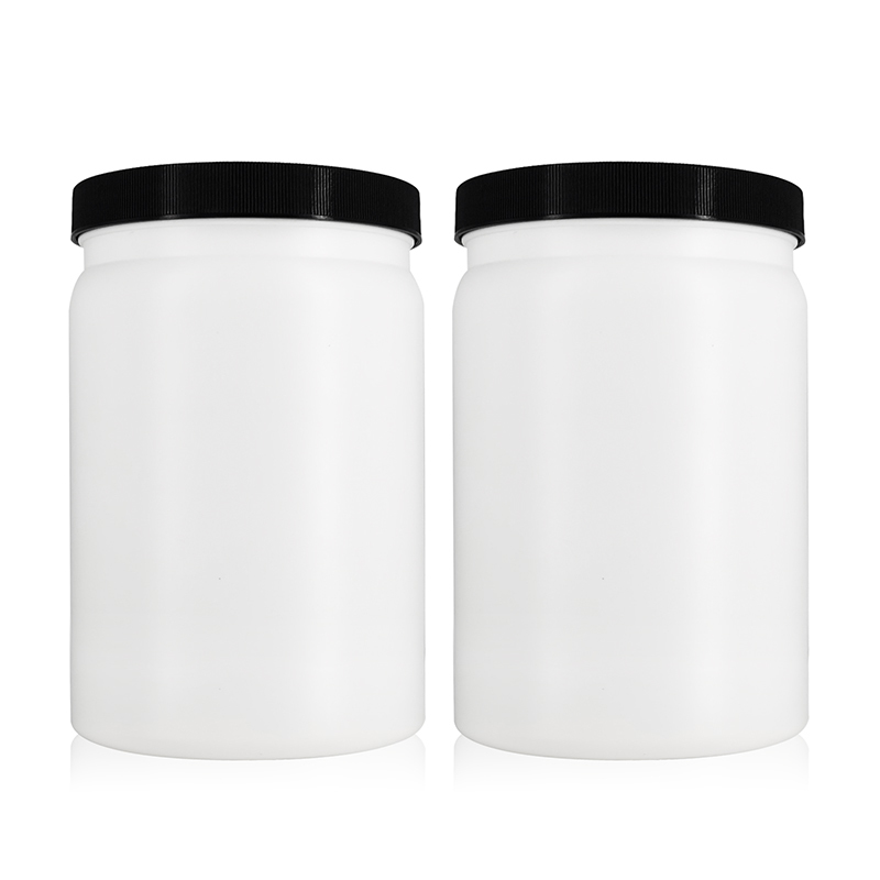 Hot Sale 1800ml 1.8L HDPE Plastic Cylinder Fitness Protein Powder Jar Bottle Food Storage Container with Screw Lid